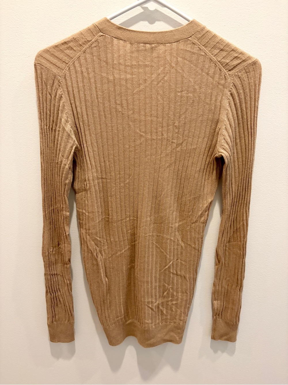 Vince Camel Ribbed V-Neck Button Cardigan - Picture 4 of 4